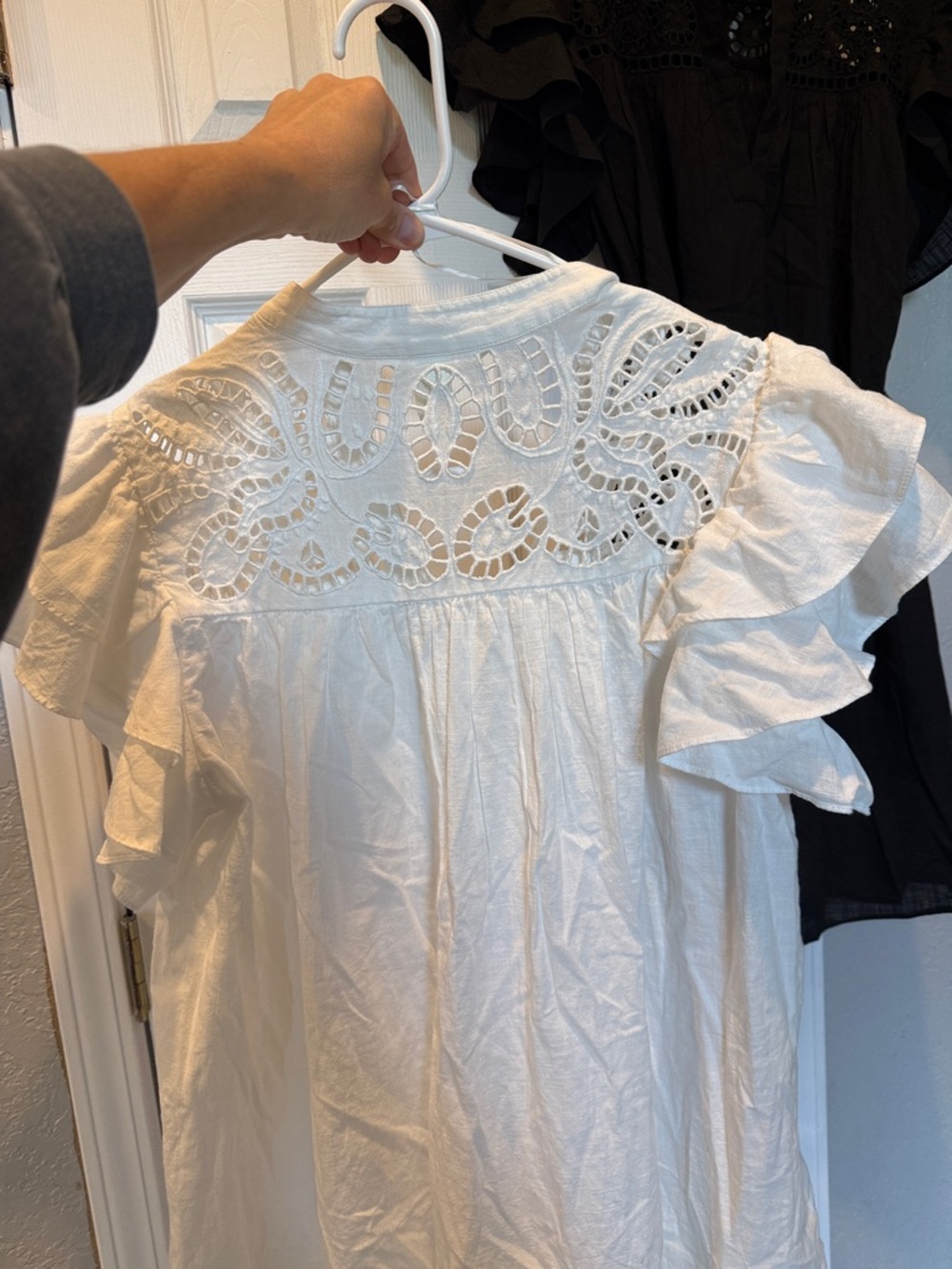 H&M Bundle of Black & White Eyelet Ruffle Sleeve Mini Dresses - Picture 10 of 16